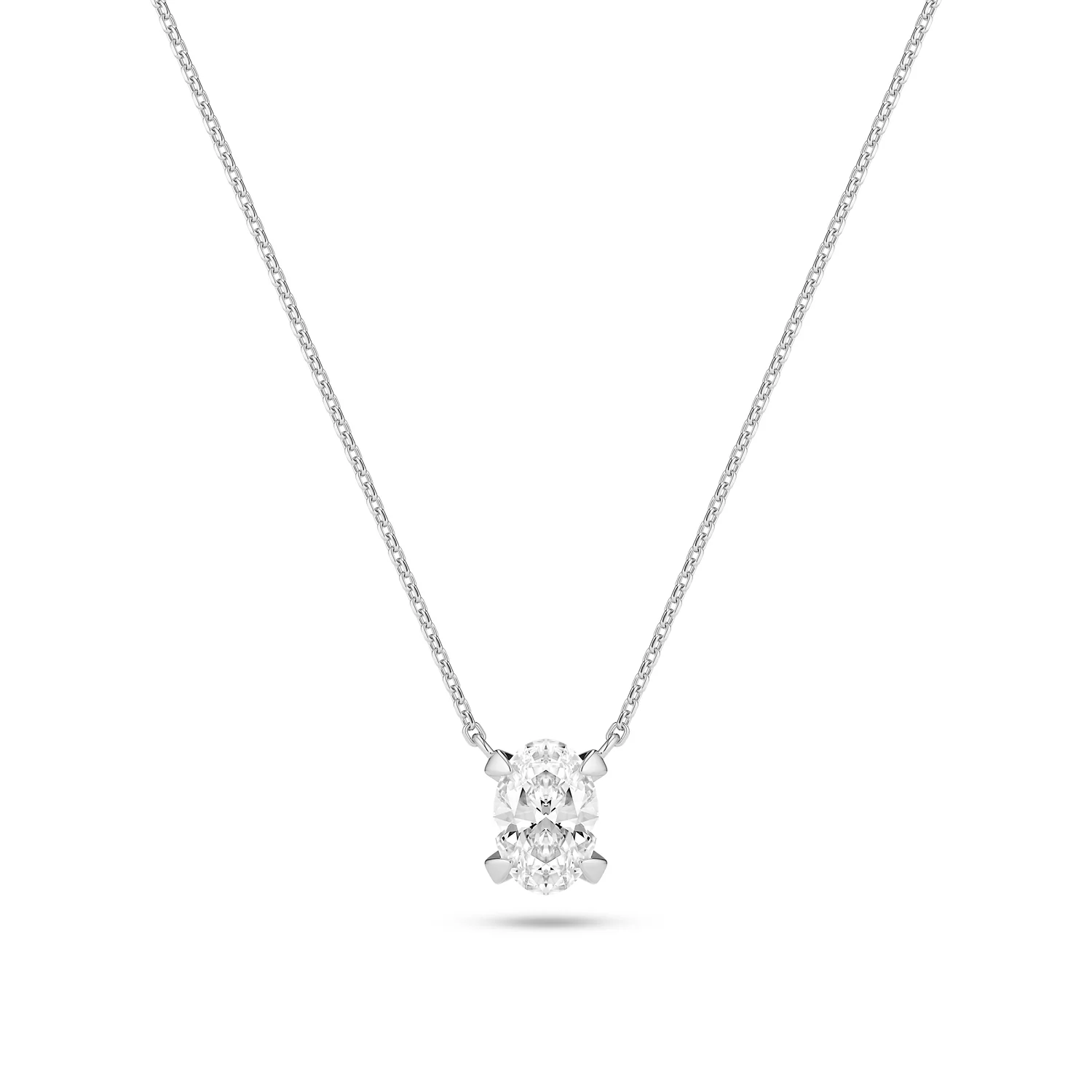 Halskette Grace Ovale Solitaire - 14k Gelbgold oder Weißgold 0.75 ct TW G-H VS lab-grown Diamant - Image 3