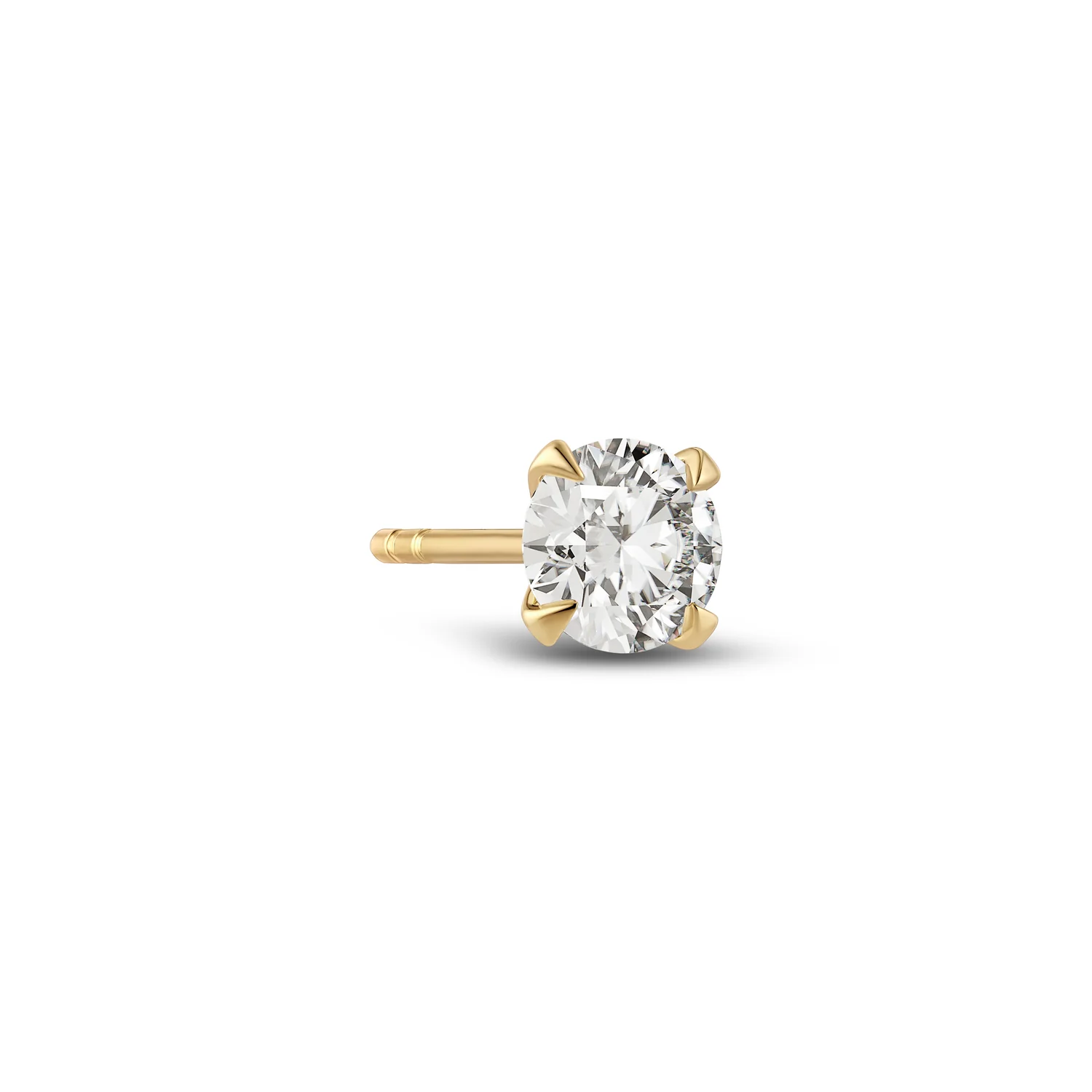 Solitaire-Ohrringe Venice  Single - 14k Gelbgold oder Weißgold 0.11-0.50 ct lab-grown diamant - Image 4